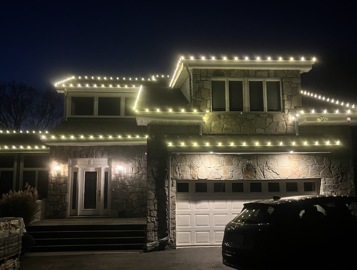 Christmas lights installed by PreshClean Inc.