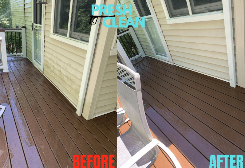 Before & after pressure washing cleaning by PreshClean Inc.