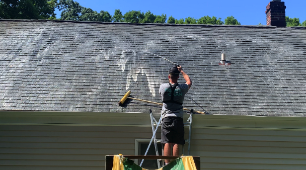 Roof washed in Bronxville, NY.